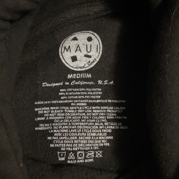 Maui and Sons Black Hoodie - Picture 3 of 3